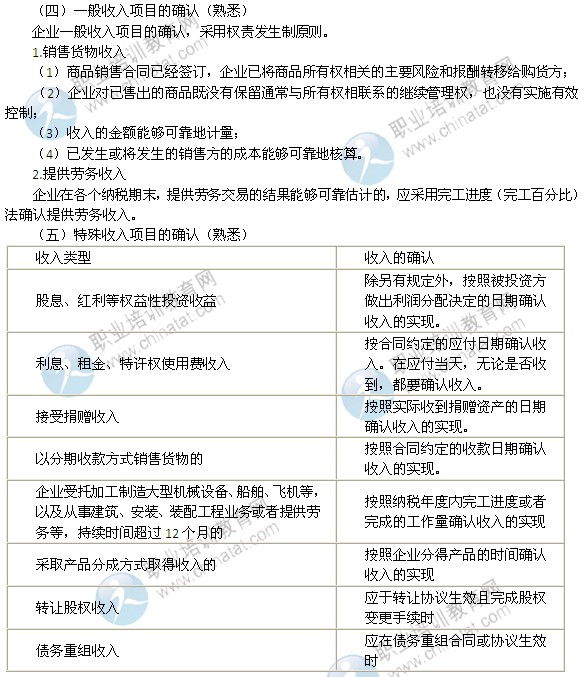 2014年中級經(jīng)濟(jì)師考試財政稅收精講：收入確認(rèn)