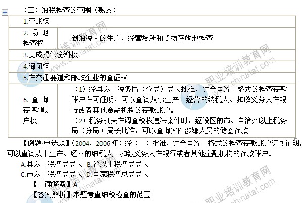 2014年中級(jí)經(jīng)濟(jì)師考試財(cái)政稅收精講：納稅檢查的概念