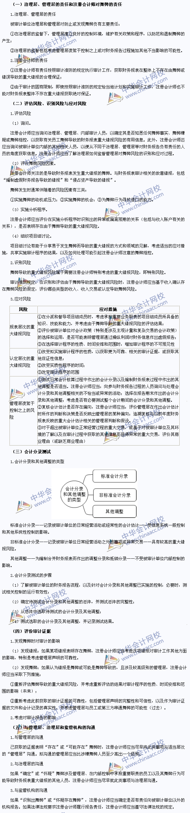 2015注會(huì)審計(jì)高頻考點(diǎn)：財(cái)務(wù)報(bào)表審計(jì)中與舞弊相關(guān)的責(zé)任