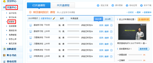 期貨從業(yè)答疑板