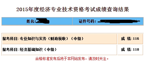 2015年經(jīng)濟(jì)師成績(jī)查詢