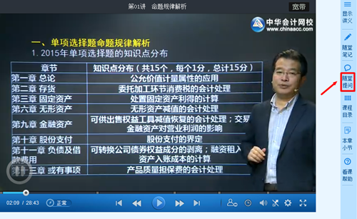 2016年中級會計(jì)職稱高清課程“隨堂提問”功能免費(fèi)體驗(yàn)