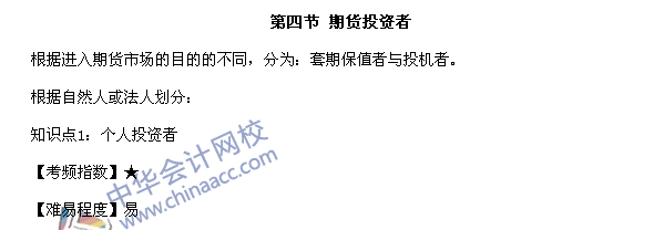 期貨從業(yè)資格考試《期貨基礎知識》第二章高頻考點：個人投資者