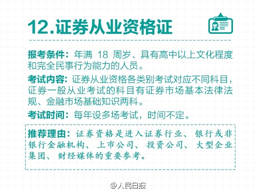 2016年度超高含金量證書(shū)：證券從業(yè)資格證 