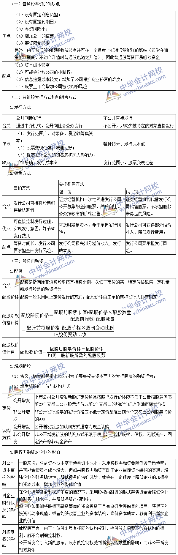 2016年注冊會計師考試《財務(wù)成本管理》高頻考點(diǎn)：普通股籌資