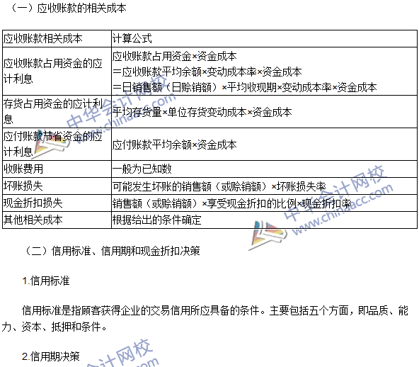 2016注會考試《財務成本管理》高頻考點：應收賬款管理