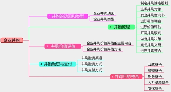 2017年高級(jí)會(huì)計(jì)師考試預(yù)習(xí)：企業(yè)并購(gòu)思維導(dǎo)圖