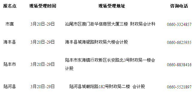 廣東汕尾2017年中級會(huì)計(jì)職稱考試報(bào)名3月6日起