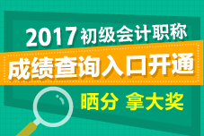 2017年初級(jí)會(huì)計(jì)職稱考試成績查詢