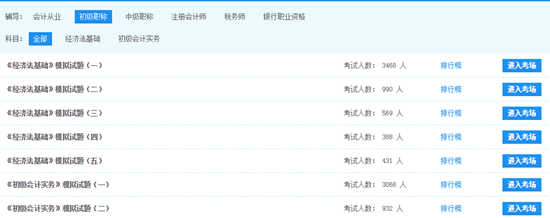初級(jí)會(huì)計(jì)職稱考試模擬試題