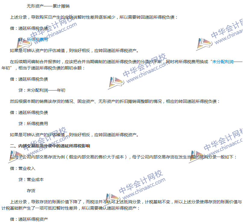 《中級會計實務(wù)》難點分析：合并報表編制需要考慮的所得稅因素