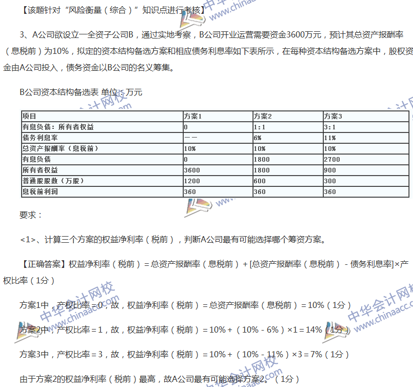 2017中級會計職稱《財務管理》全真模擬試題第四套（4）