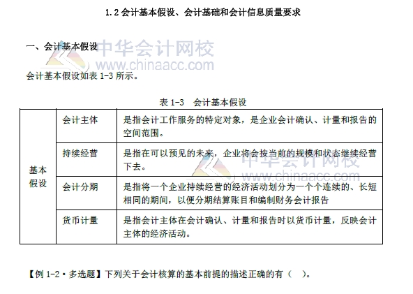 《初級會計實務》第一章改革內容 會計基本假設、會計基礎 