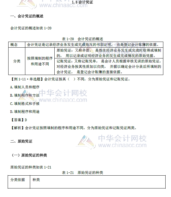 2018年初級會計實務改革第一章內(nèi)容 會計憑證