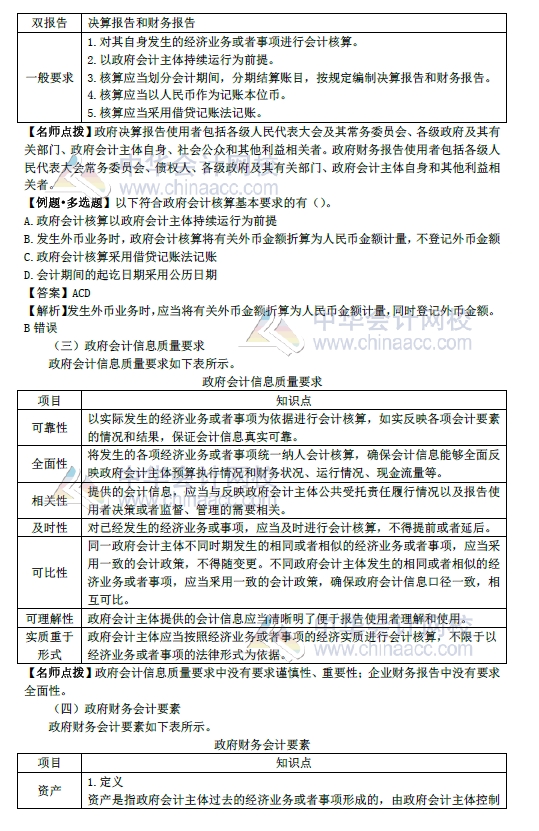 2018年初級會計(jì)實(shí)務(wù)改革第8章內(nèi)容 政府會計(jì)概述