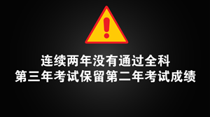 中級(jí)考試連續(xù)2年沒有通過(guò)全部科目 第3年三科全考嗎？