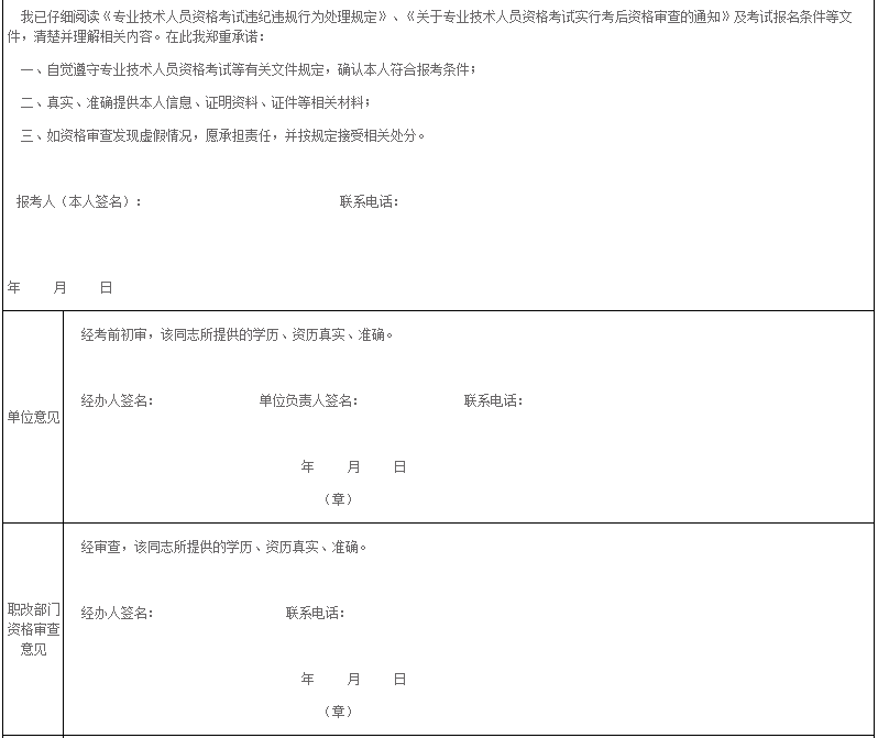 年度會(huì)計(jì)專(zhuān)業(yè)技術(shù)資格考試登記表