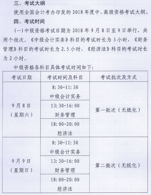 廣東肇慶2018年中級會計職稱報名時間及有關(guān)事項