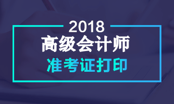 山東2018年高級(jí)會(huì)計(jì)師考試準(zhǔn)考證打印時(shí)間