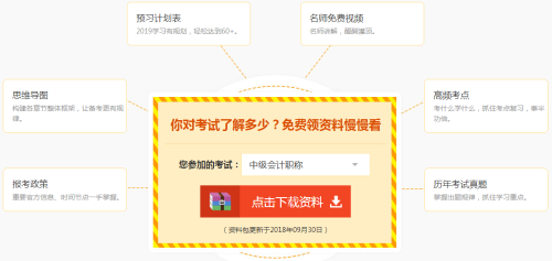 中級會計職稱免費領(lǐng)資料