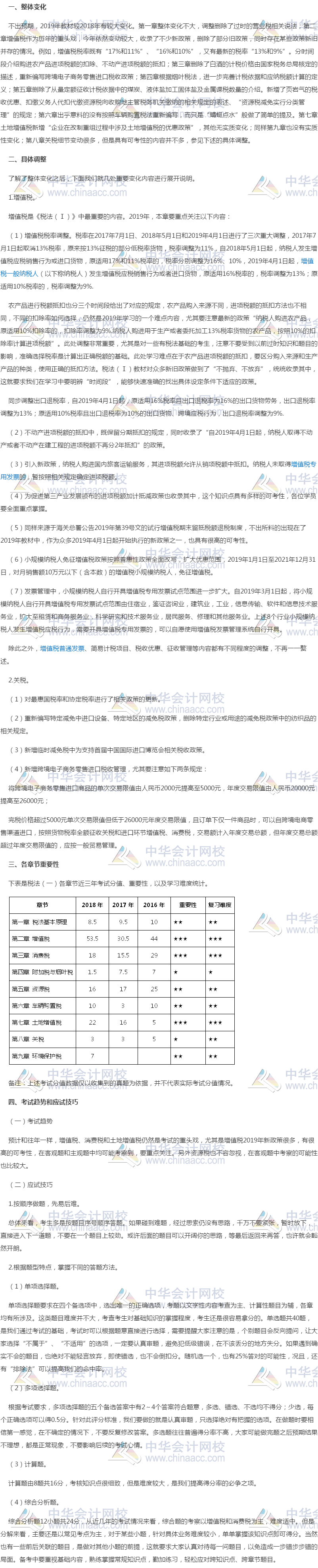 稅法一教材變化