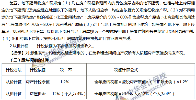 房產(chǎn)稅的計(jì)算