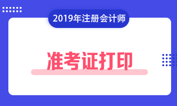 注冊會計(jì)師準(zhǔn)考證打印2019