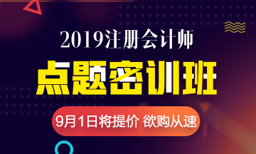 2019注會考前點題密訓(xùn)班