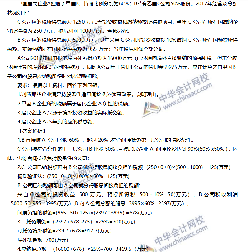 2019CPA考前鎮(zhèn)魂符八——國際稅收