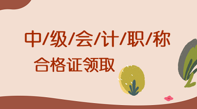 新疆石河子2019年中級會計資格證書領(lǐng)取時間