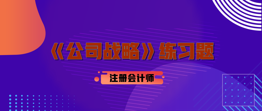 注冊會計師公司戰(zhàn)略練習題