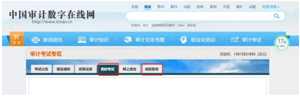 審計(jì)師成績(jī)查詢