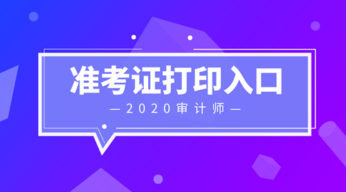 2020審計師準考證打印入口