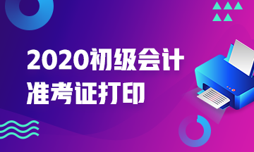 2020年初級會計師準考證打印