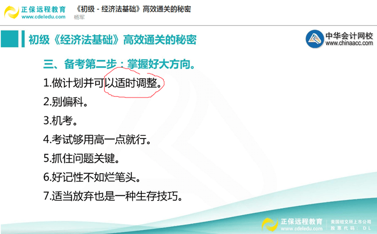 楊軍老師三步法教你順利通過初級職稱《經(jīng)濟法基礎》