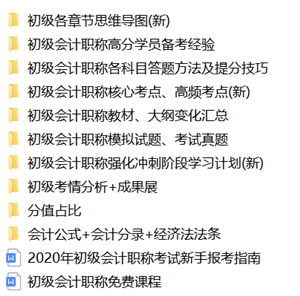 2020初級(jí)會(huì)計(jì)免費(fèi)資料包都有哪些內(nèi)容？