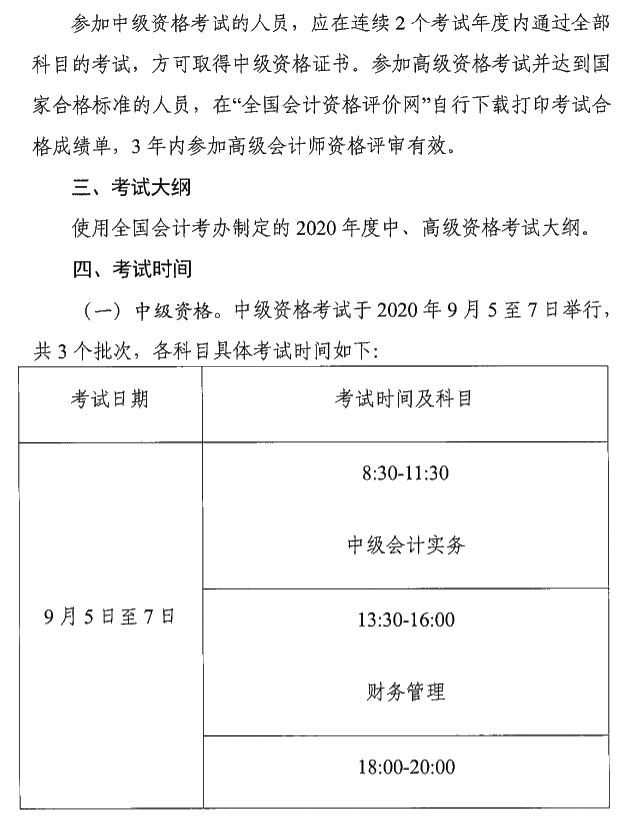 廣東中山2020年中級會(huì)計(jì)考試報(bào)名簡章公布