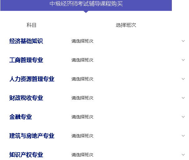 中級(jí)經(jīng)濟(jì)師課程購(gòu)買