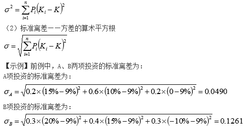 知識點：中級《審計專業(yè)相關知識》投資風險報酬（第三節(jié)）