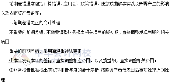 2020年注會(huì)《會(huì)計(jì)》第二章高頻考點(diǎn)：會(huì)計(jì)差錯(cuò)更正的處理