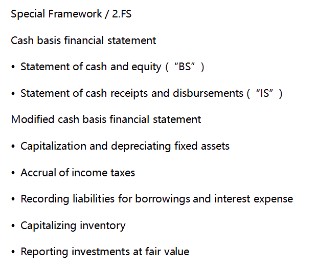 AICPA知識點(diǎn)：Special Framework —FS