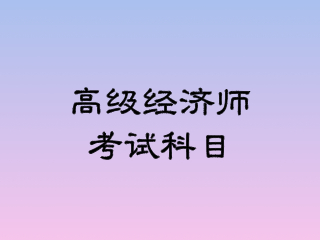 高級經(jīng)濟師考試科目