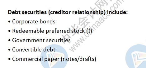 AICPA知識點：Debt securities