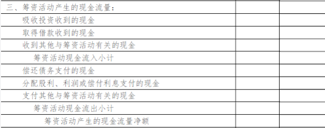 現(xiàn)金流量表的填報說明