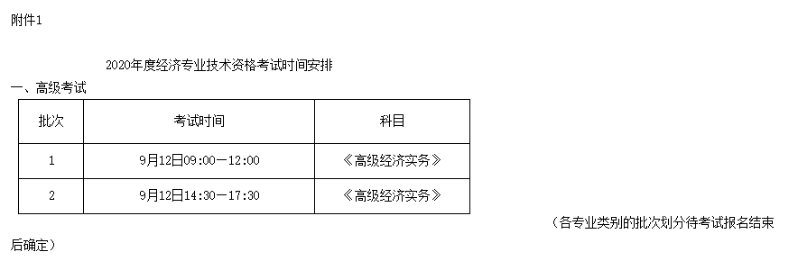 煙臺高級經(jīng)濟(jì)師2020年考試時間