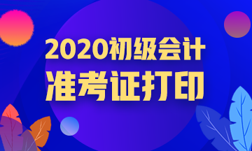 2020初級會計(jì)準(zhǔn)考證