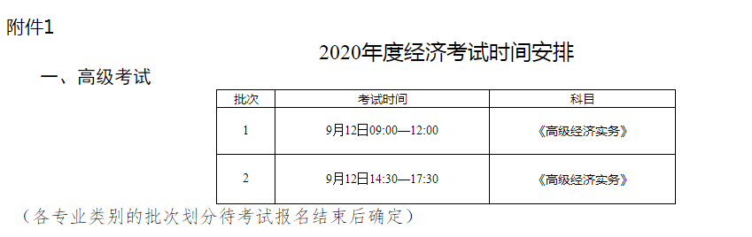 保定高級(jí)經(jīng)濟(jì)師考試安排