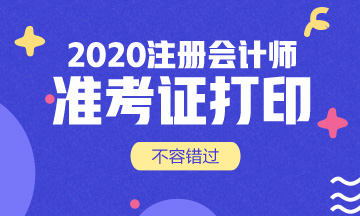 浙江注冊會計師2020年考試準(zhǔn)考證下載打印時間