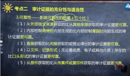 重磅！注會《審計》荊晶老師：影響可靠性的因素（五個比）微課來了