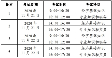 初中級經(jīng)濟(jì)師考試時間安排